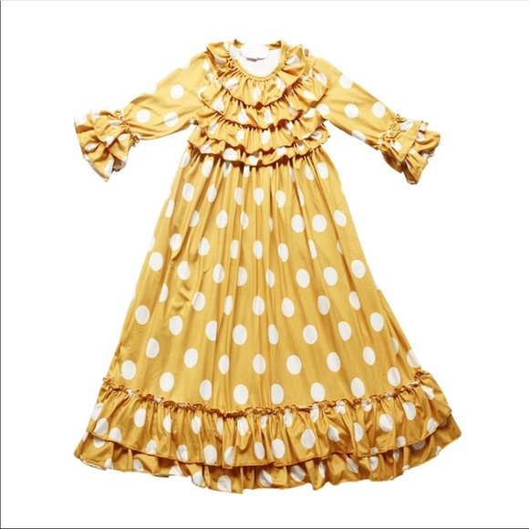NWT Girls Modest Ruffle Dot Dress - Picture 5 of 6
